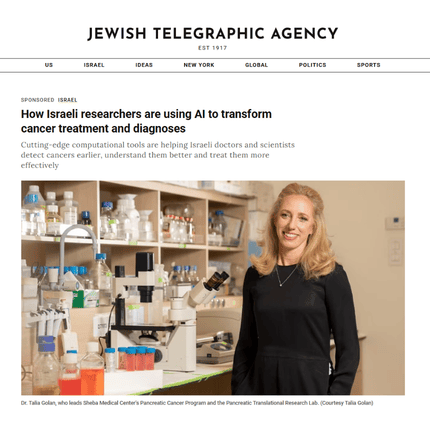JTA AI Story Talia Golan Photo | Israel Cancer Research Fund